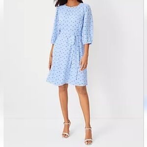 NEW! ANN TAYLOR Clover Tie Waist Flare Dress 8.